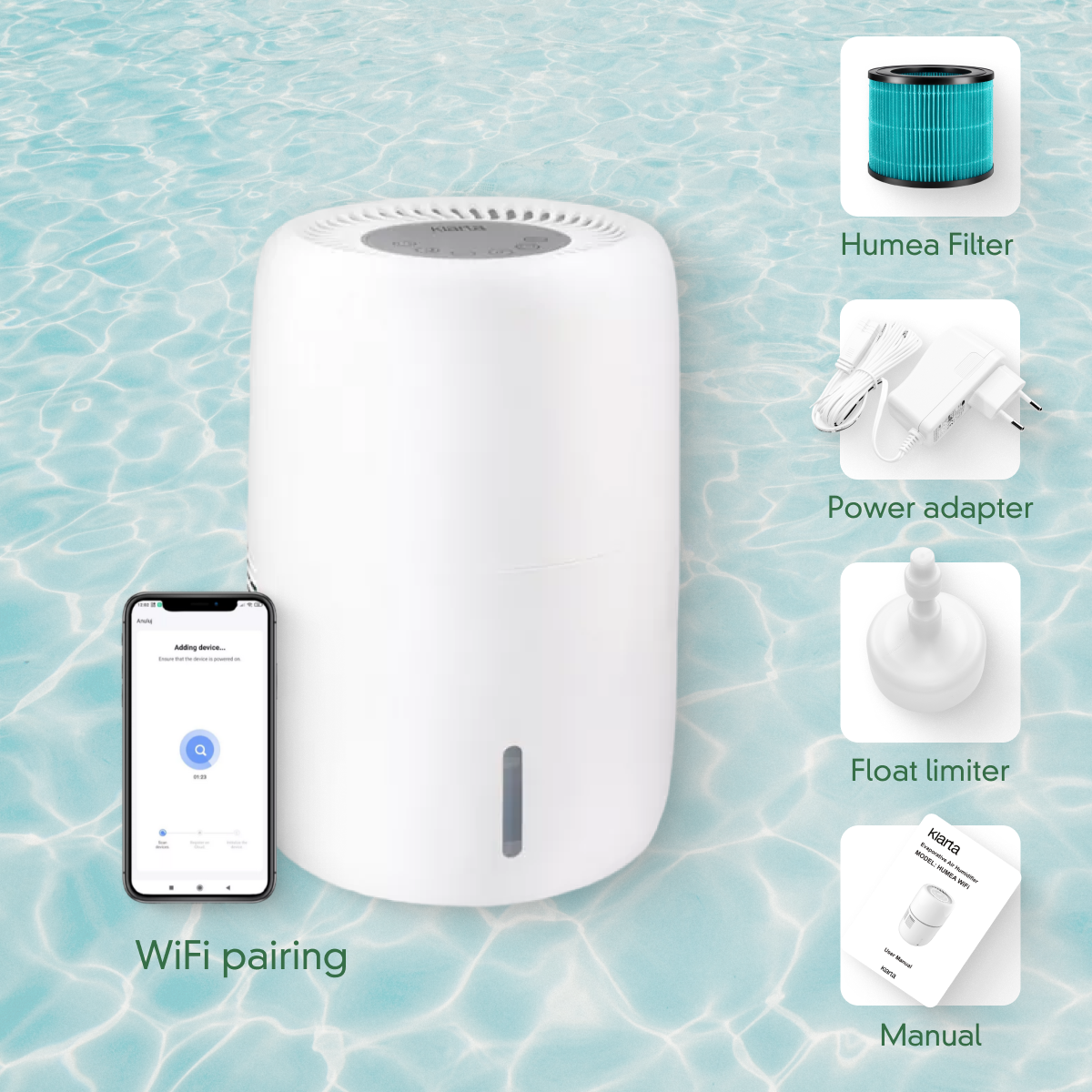 Klarta Humea Smart Evaporative Air Humidifier with WiFi