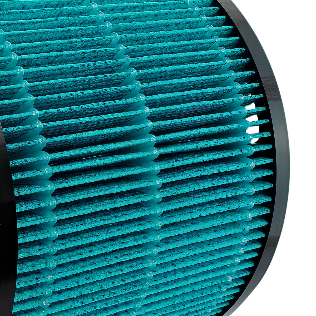 Close-up of the pleated wick of the Klarta Humea evaporative filter