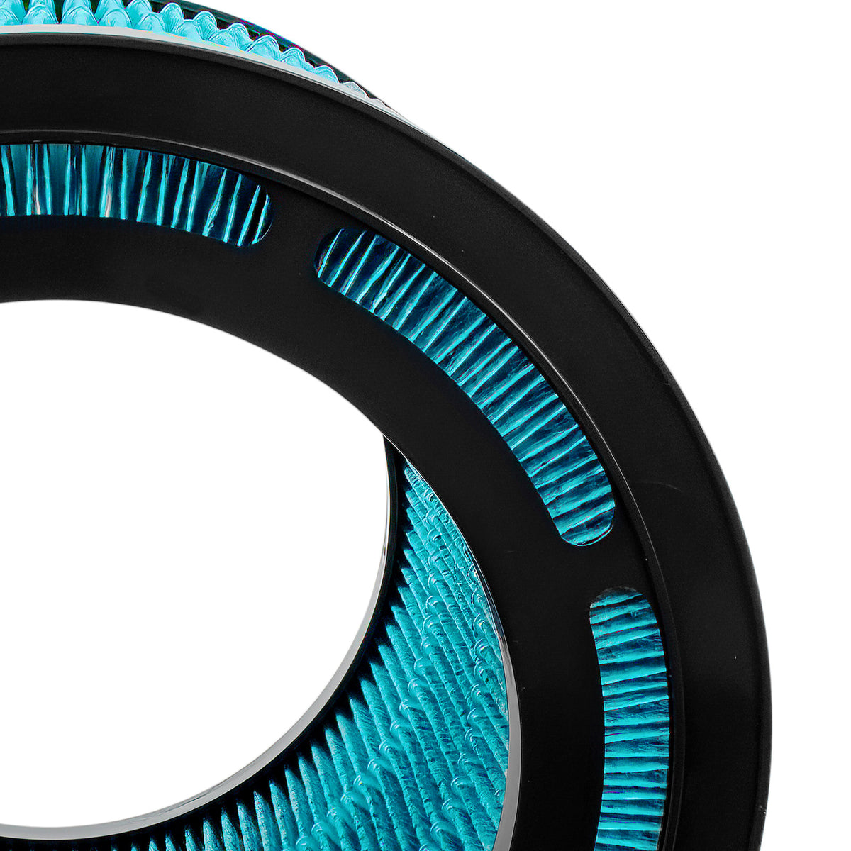 Close-up of the black end ring and pleated wick of the Klarta Humea evaporative filter